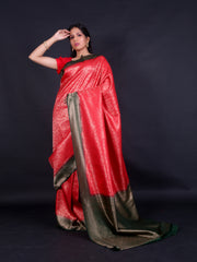 Signoraa Red Semi Kanchipuram Handloom Saree – BNI00820