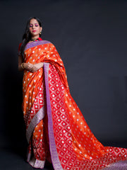 Signoraa Red Banarasi Silk Zari Handloom Saree – BSK08743