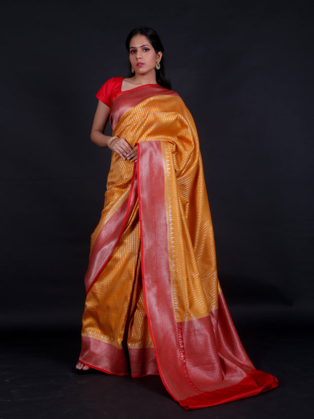 Signoraa Yellow Banarasi Silk Cotton Handloom Saree – BSK010058