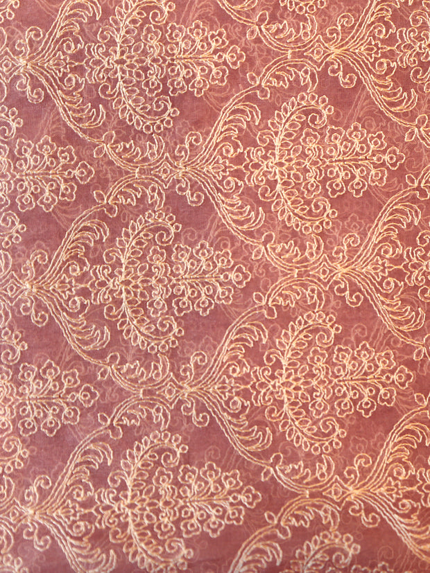 Signoraa Onion Pink Organza Embroidery Fabric – PMT012315