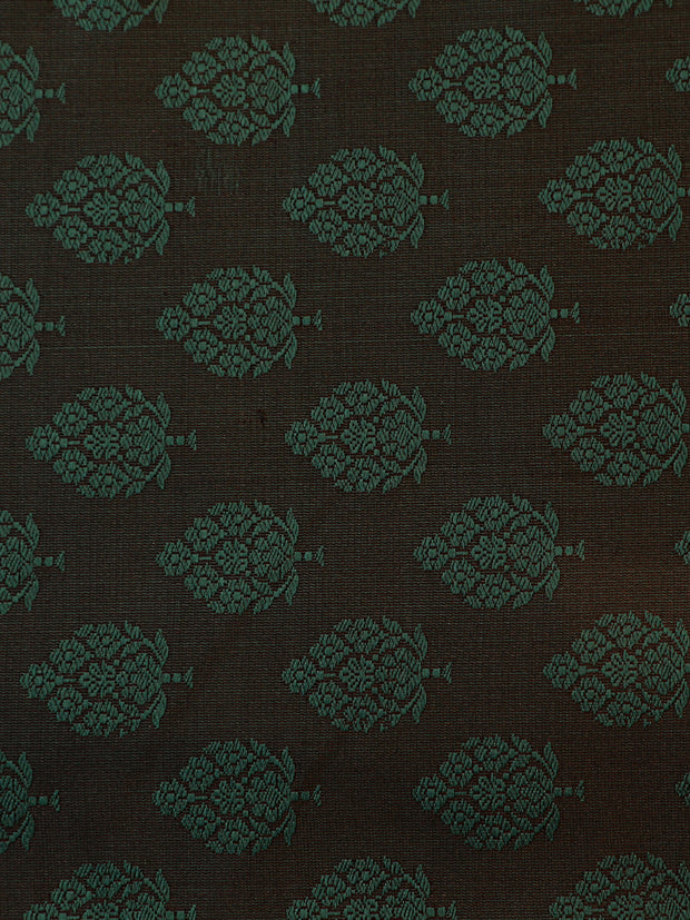 Signoraa Bottle Green Silk Tanchui Weaving Fabric – PMT012525