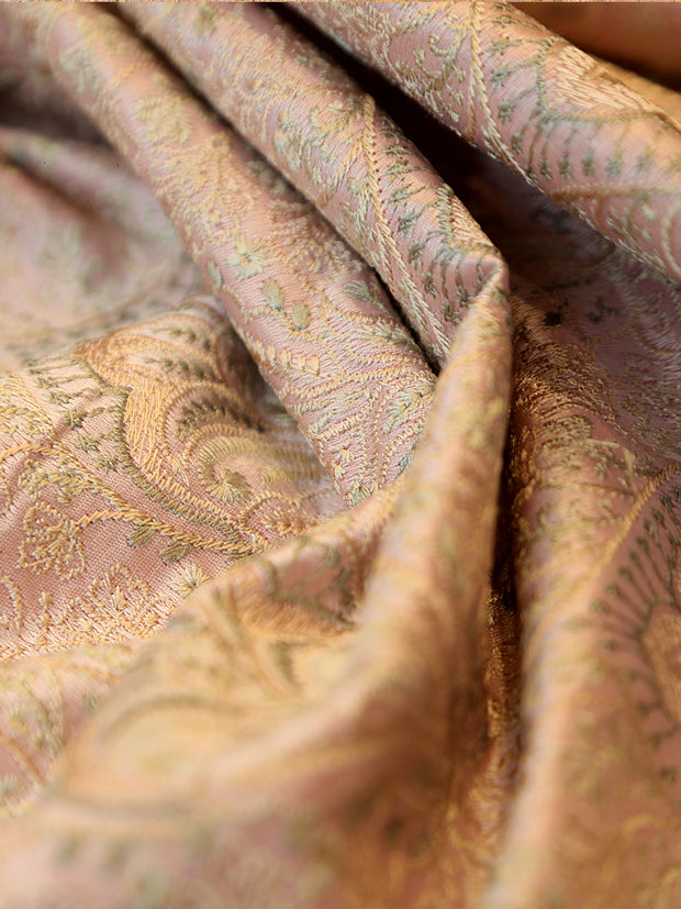 Signoraa Onion Pink Satin Silk Embroidery Fabric – PMT012335