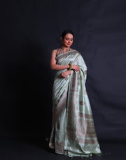 The light green Banarasi Tussar saree you've described sounds exquisite and unique.- BSK010720