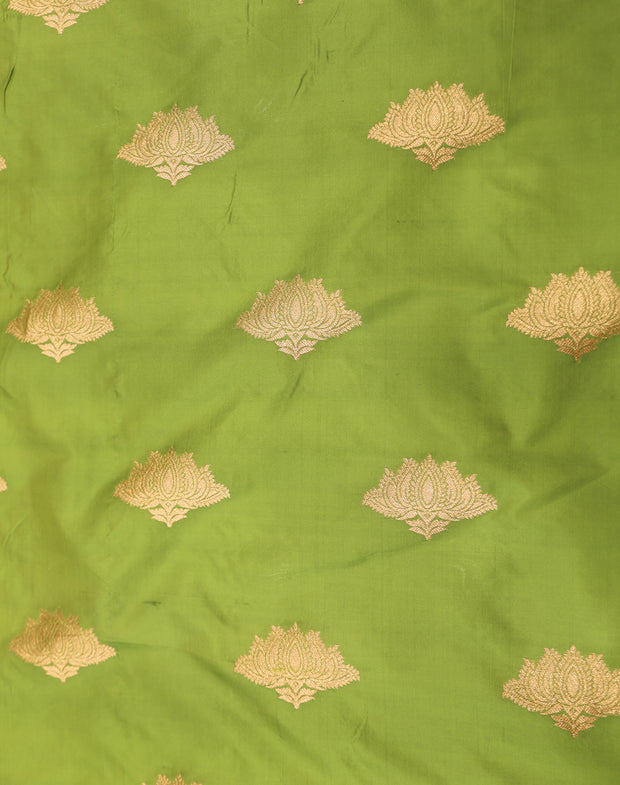 Signora Green Silk With Zari Butti - PMT011830