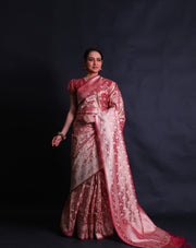 The pink Banarasi tissue saree you're describing sounds absolutely stunning.- BSK010772