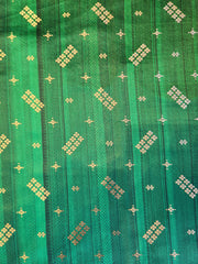 Signoraa Green Satin Silk Mushroom Zari Fabric - PMT012537