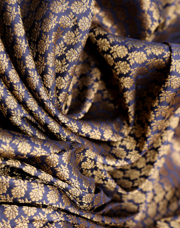 Signoraa Blue Silk With Antique Design Motifs - PMT011694
