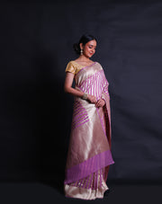 The pink Khadi georgette Banarasi saree you described sounds elegant and refined.- CHG04041
