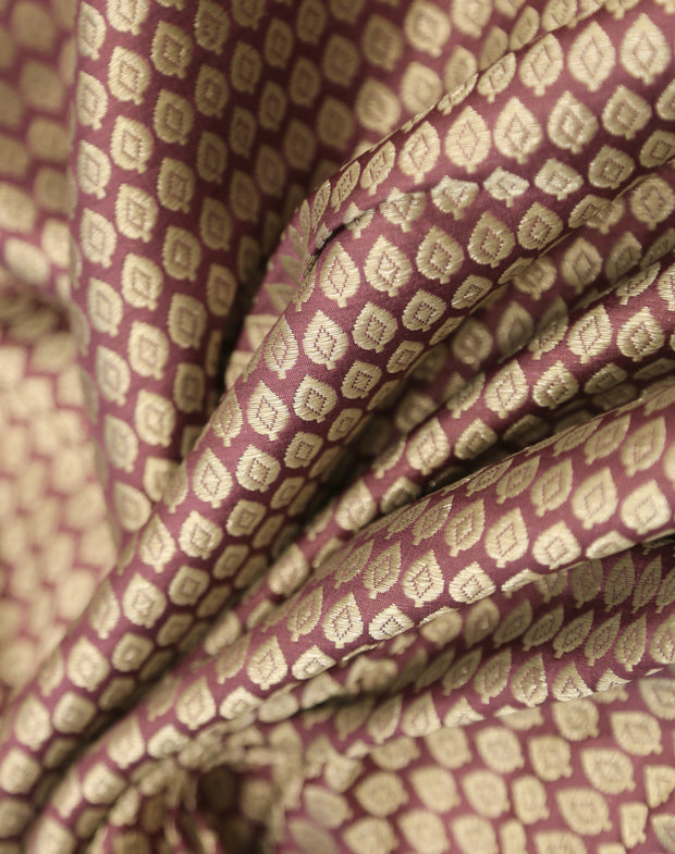 Signoraa Onion Pink Silk Brocade With Silver Butti - PMT010880