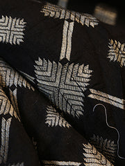 Signoraa Black Tussar Silver Weaving Fabric – PMT012326