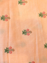 Signoraa Pink Tussar Flower Butti Embroidery Fabric – PMT012615