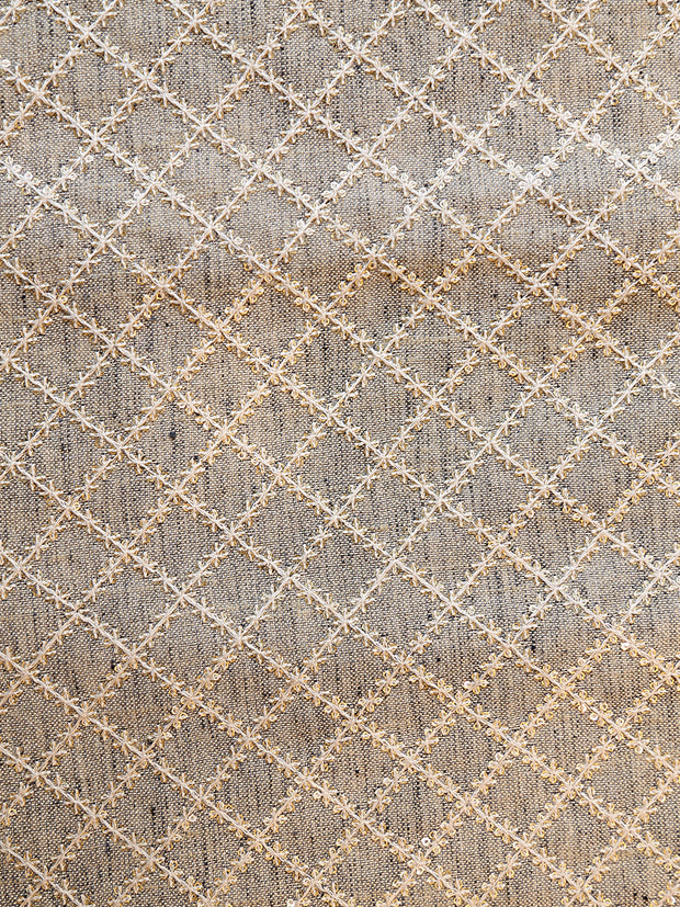 Signoraa Khadi Cotton Sequence Embroidery Weaving Fabric – PMT012581C    PMT012581G