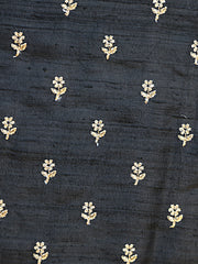 Signoraa Tussar Gold Flower Embroidery Fabric – PMT01256W  PMT01256B