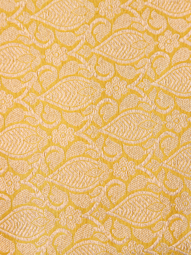 Signoraa Mustard Silk Gold Jaal Weaving Fabric – PMT012300