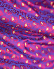 Signoraa Purple Tanchui Silk With Contrast Pink Weaving And Zari Dots - PMT012187