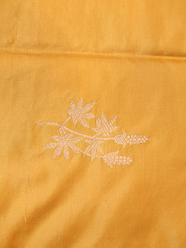 Signoraa Mustard Silk Gold Butti Weaving Fabric – PMT012255