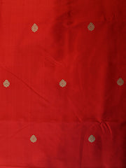 Signoraa Red Silk Gold Zari Motifs Fabric – PMT012432