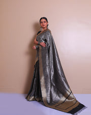 The black Banarsi silk handloom saree you described sounds absolutely luxurious - BSK010500
