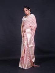 Signoraa Pink South Cotton Leheriya Zigzag Saree – FCT010651