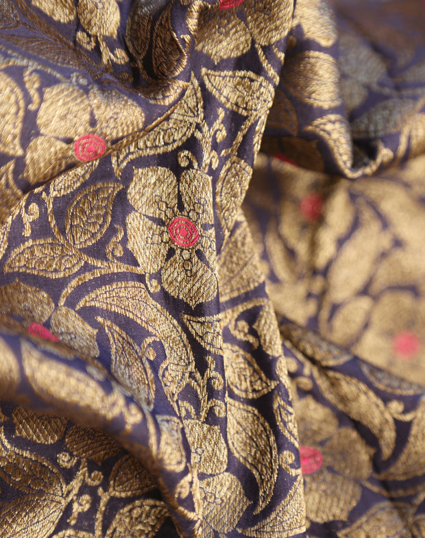 Signoraa Navy Blue Silk Antique And Meenakari - PMT011082