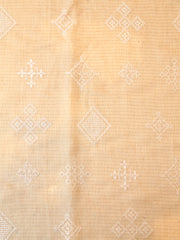 Signoraa Beige Tussar Zari Thread Embroidery Fabric – PMT012484