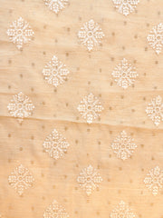 Signoraa Beige Tussar Zari Dots Buttis Weaved Fabric – PMT012488