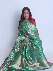 Signoraa green Banarsi Silk Handloom saree - BSK09932