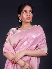 Signoraa Pink Georgette Zari Jangla Saree – CHG03938