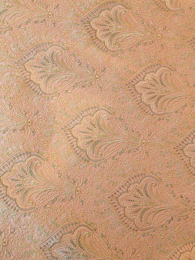 Signoraa Onion Pink Satin Silk Embroidery Fabric – PMT012335