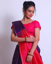 The Purple South silk saree with zari checks woven all over the drape sounds lovely - KSL03078
