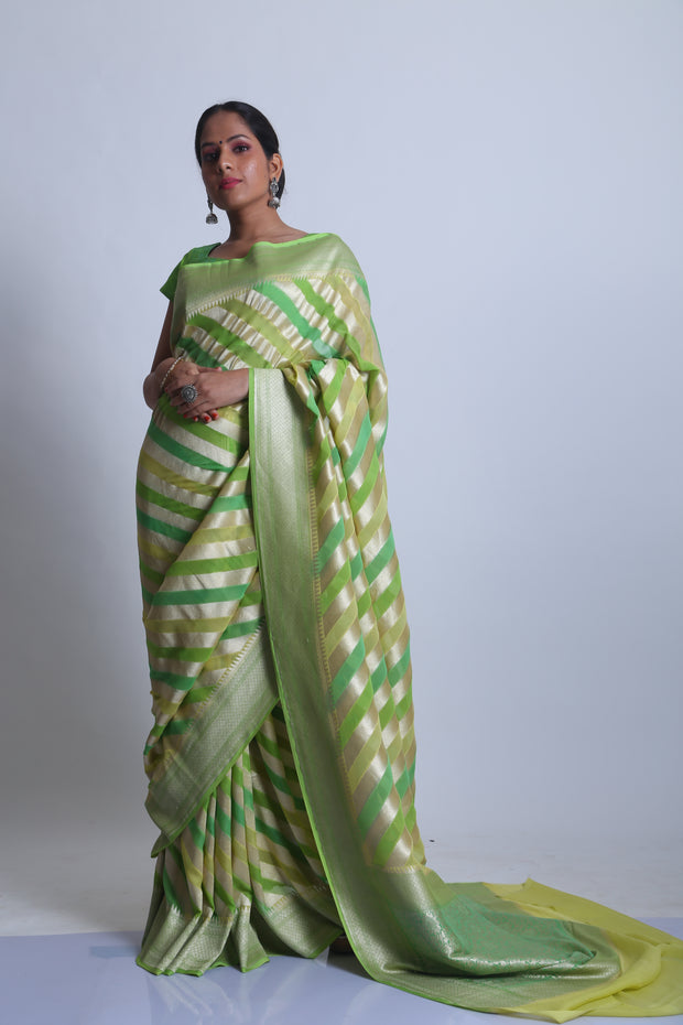 Signoraa Green Handloom Khadi Georgette saree - CHG03884