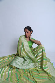 Signoraa Green Handloom Khadi Georgette saree - CHG03884