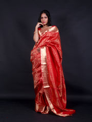 Signoraa Red Kanjivaram Silk Rudrakash Saree – KSL02937
