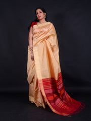 Signoraa Beige South Dupion Silk Handloom Saree – KSL03025