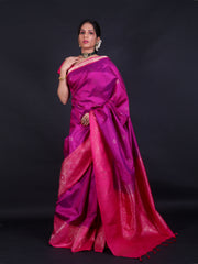 Signoraa Magenta South Silk Butti Saree – KSL03021