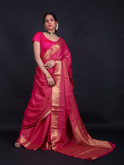 Signoraa Pink Georgette Zari Damask Saree – BLN00753