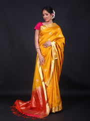 Signoraa Mustard South Silk Zari Gold Butti Saree – KSL02934M
