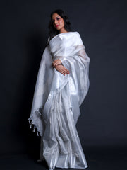 Signoraa Silver Tissue Handloom Saree – BLN00750