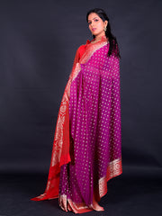 Signoraa Magenta Khadi Georgette Butti Saree – BLN00762