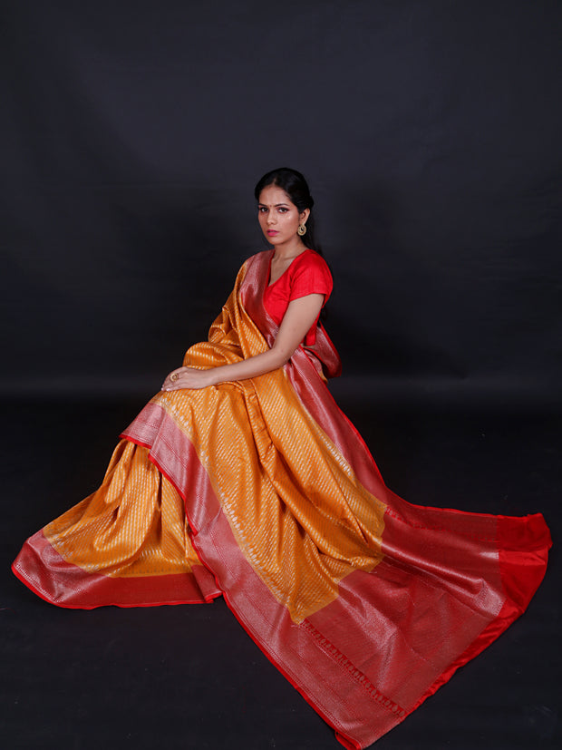 Signoraa Yellow Banarasi Silk Cotton Handloom Saree – BSK010058