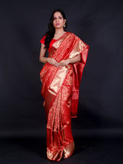 Signoraa Red Kanjivaram Silk Rudrakash Saree – KSL02937
