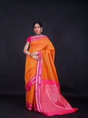Signoraa Mustard South Cotton Chettinad Checks Saree – CCC02260