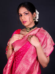 Signoraa Pink Georgette Mango Butti Saree – CRP00927